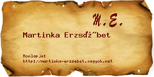 Martinka Erzsébet névjegykártya